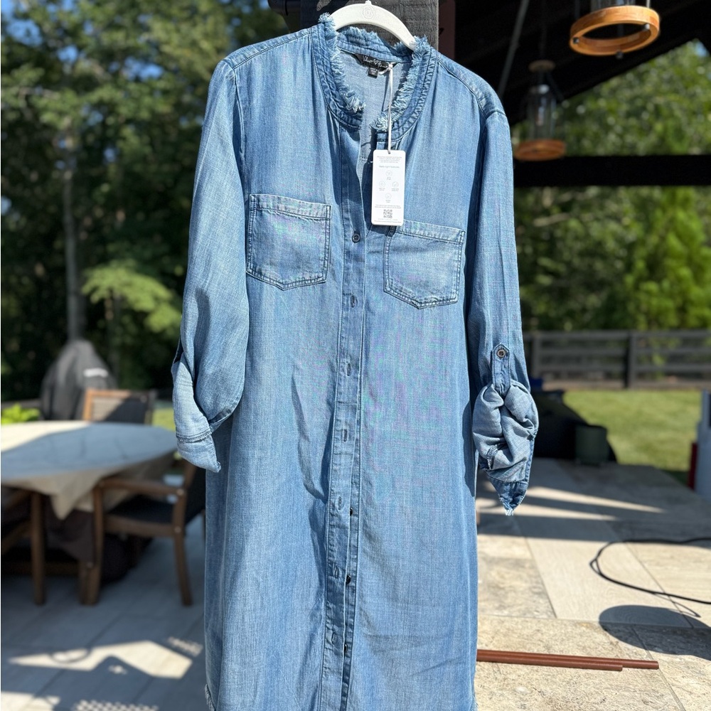 Velvet Heart Denim Button-Up Shirt Dress NWT